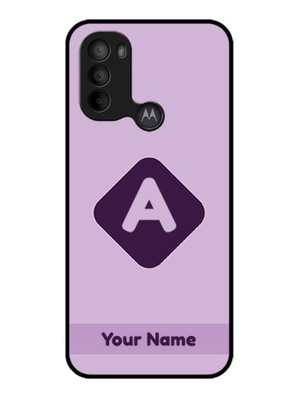 Custom Moto G31 Custom Metal Phone CaseCustom Letter In Curved Badge Design