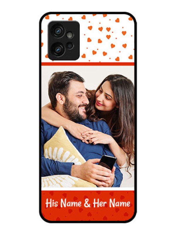 Custom Moto G32 Custom Metal Phone CaseOrange Love Symbol Design