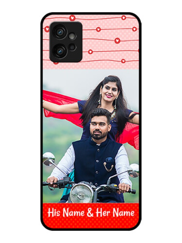 Custom Moto G32 Custom Metal Phone CaseRed Pattern Case Design