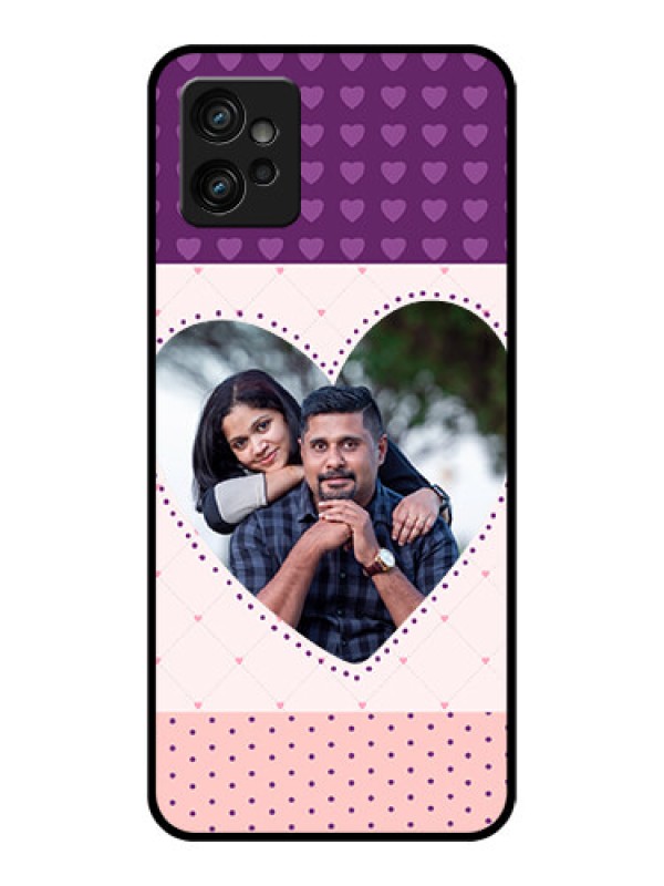 Custom Moto G32 Custom Metal Phone CaseViolet Love Dots Design