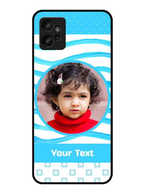 Custom Moto G32 Custom Metal Phone CaseSimple Blue Case Design