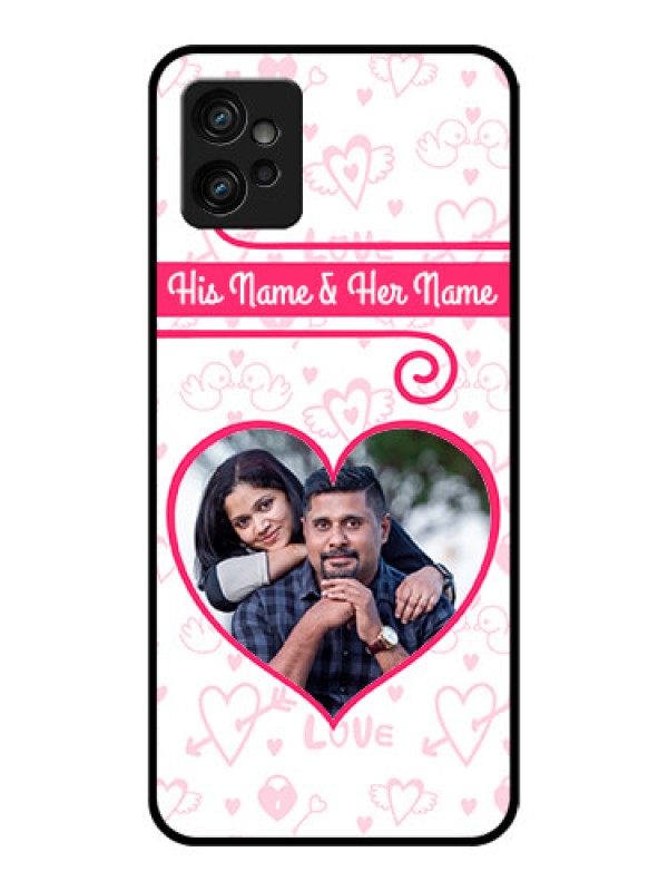 Custom Moto G32 Custom Metal Phone CaseHeart Shape Love Design