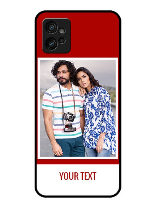 Custom Moto G32 Custom Metal Phone CaseRed Color Design