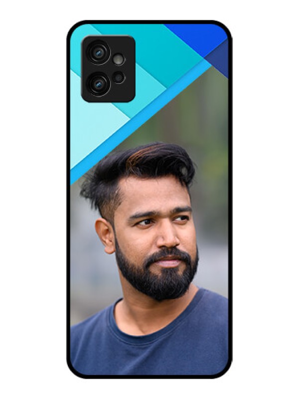 Custom Moto G32 Custom Metal Phone CaseBlue Pattern Design