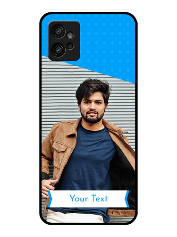 Custom Moto G32 Custom Metal Phone CaseSimple Blue Color Design