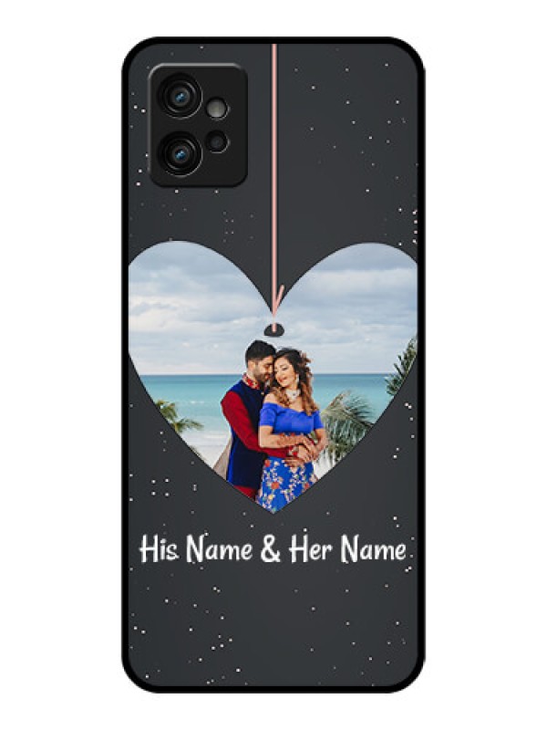 Custom Moto G32 Custom Metal Phone CaseHanging Heart Design