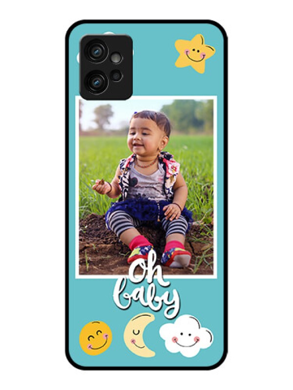Custom Moto G32 Custom Metal Phone CaseSmiley Kids Stars Design