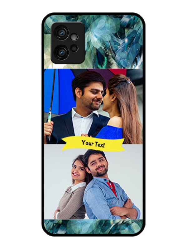 Custom Moto G32 Custom Metal Phone CaseImage With Boho Peacock Feather Design