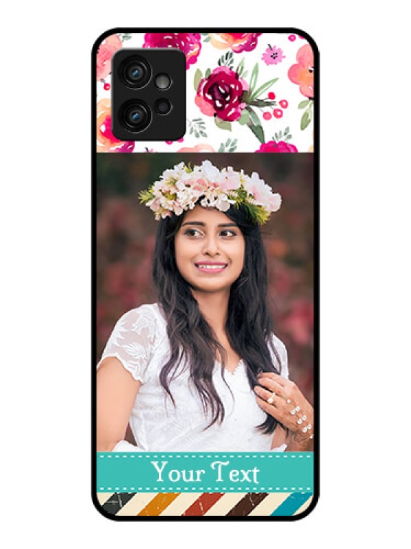 Custom Moto G32 Custom Metal Phone CaseWater Colors Floral Design