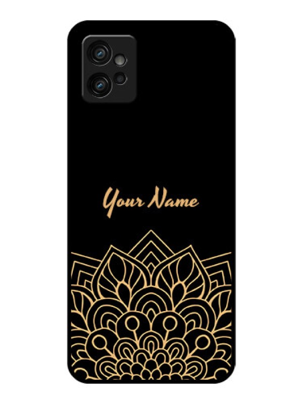 Custom Moto G32 Custom Metal Phone CaseGolden Mandala Design