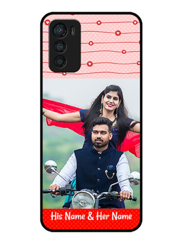 Custom Moto G42 Custom Metal Phone CaseRed Pattern Case Design