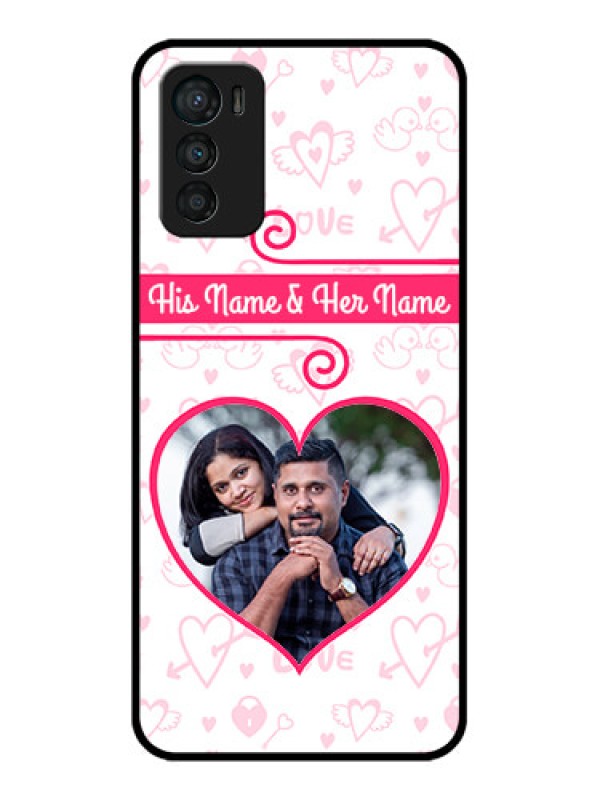 Custom Moto G42 Custom Metal Phone CaseHeart Shape Love Design