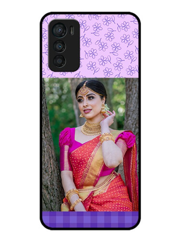 Custom Moto G42 Custom Metal Phone CasePurple Floral Design