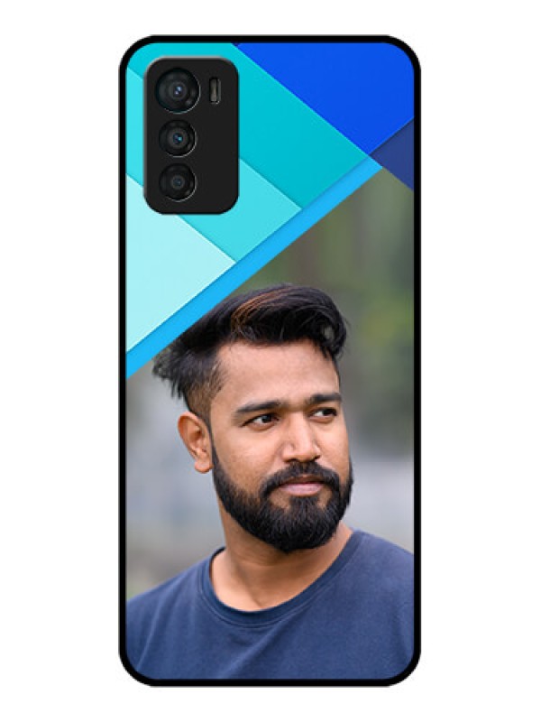 Custom Moto G42 Custom Metal Phone CaseBlue Pattern Design