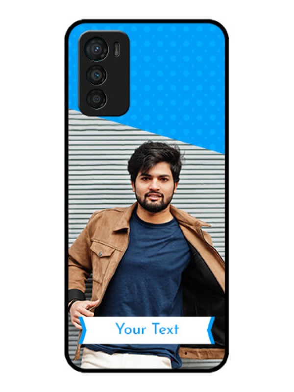 Custom Moto G42 Custom Metal Phone CaseSimple Blue Color Design