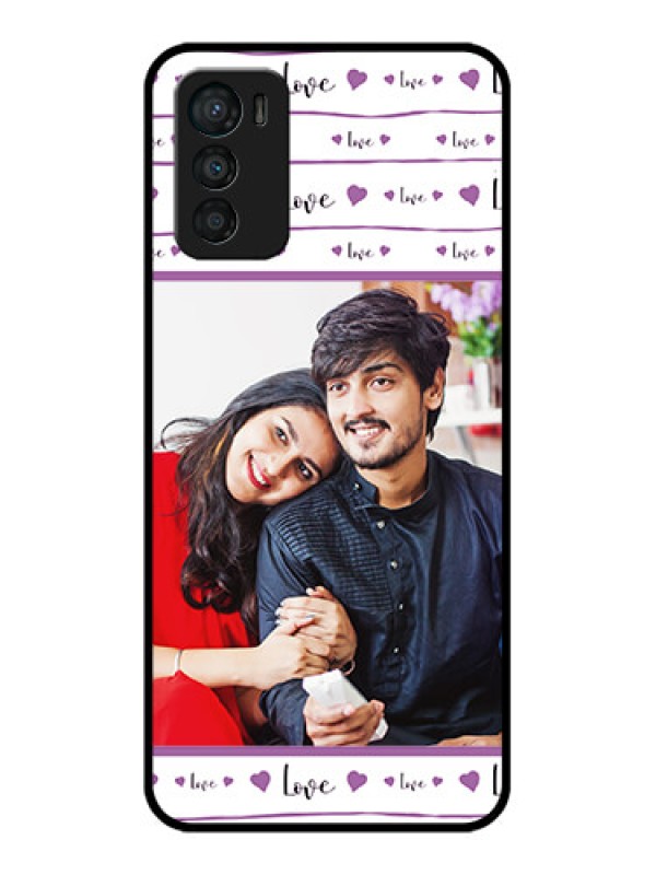 Custom Moto G42 Custom Metal Phone CaseCouples Heart Design