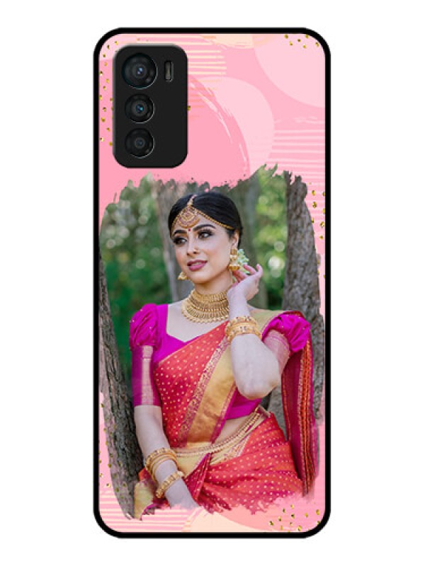 Custom Moto G42 Custom Metal Phone CaseGold Glitter Splash Design