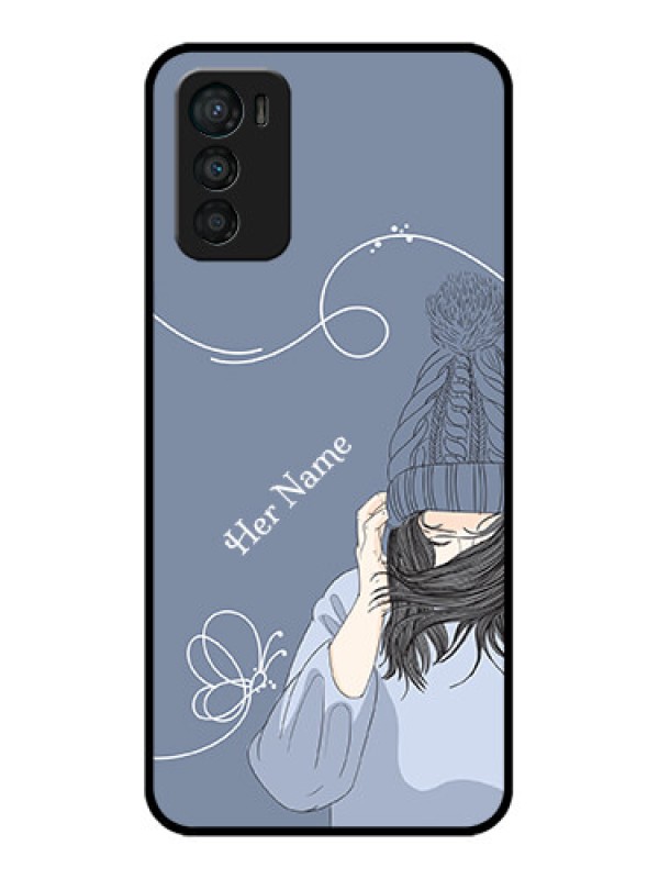 Custom Moto G42 Custom Metal Phone CaseGirl In Winter Outfit Design