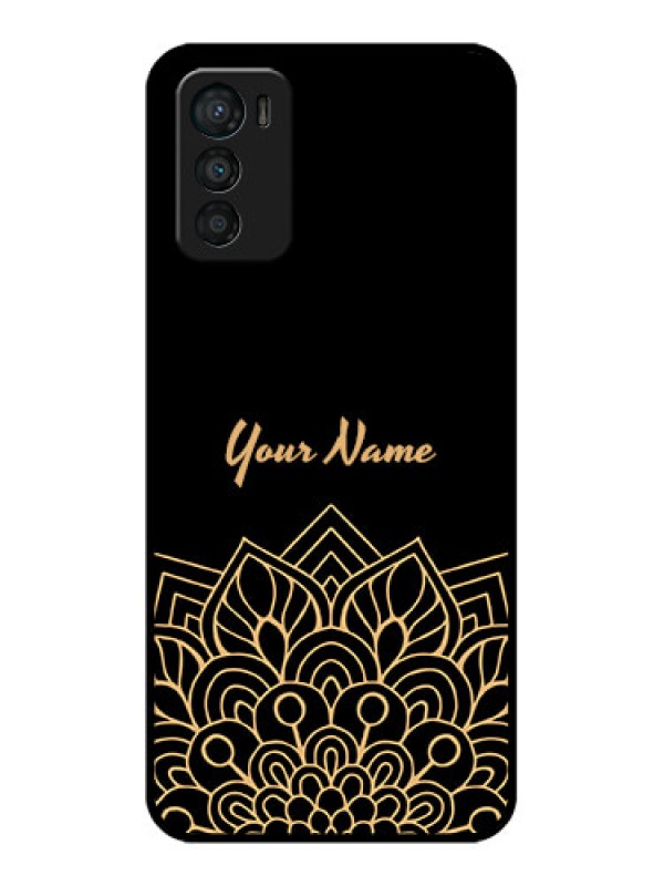 Custom Moto G42 Custom Metal Phone CaseGolden Mandala Design