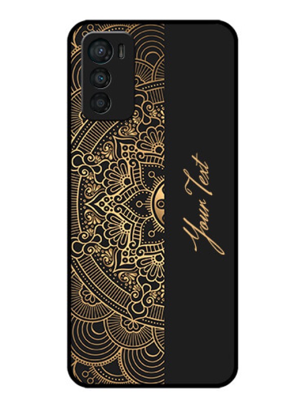 Custom Moto G42 Custom Metal Phone CaseMandala Art With Custom Text Design