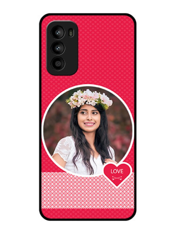 Custom Moto G52 Custom Metal Phone CasePink Color Pattern Design