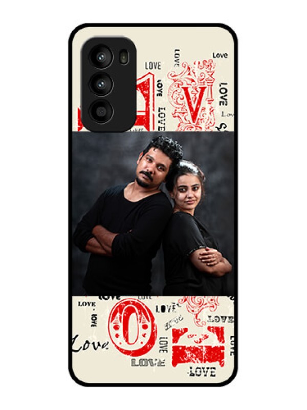 Custom Moto G52 Custom Metal Phone CaseTrendy Love Design Case