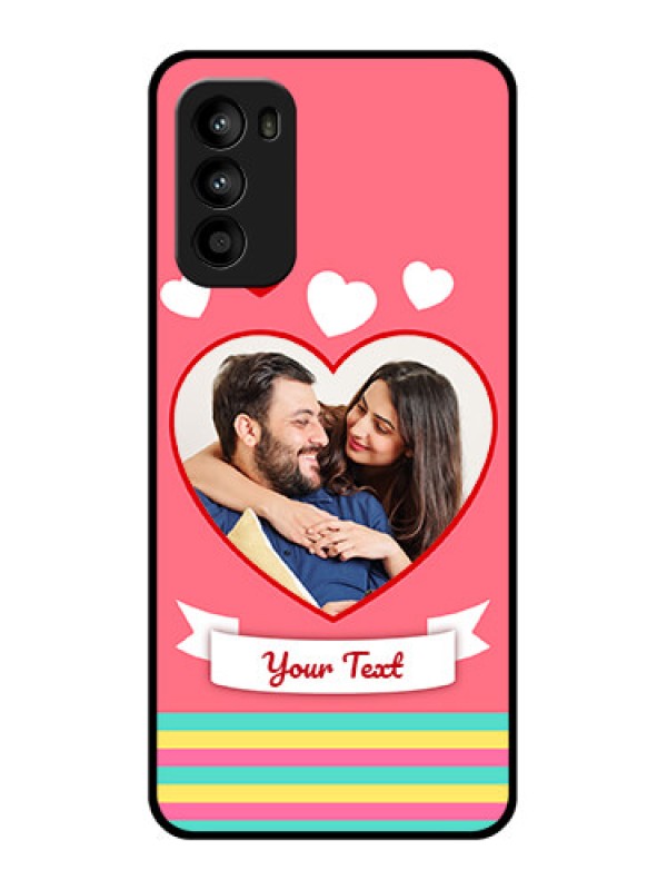 Custom Moto G52 Custom Metal Phone CaseLove Shapes Doodle Design