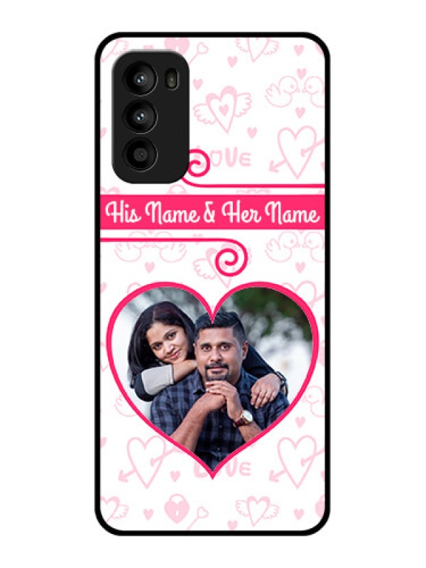 Custom Moto G52 Custom Metal Phone CaseHeart Shape Love Design