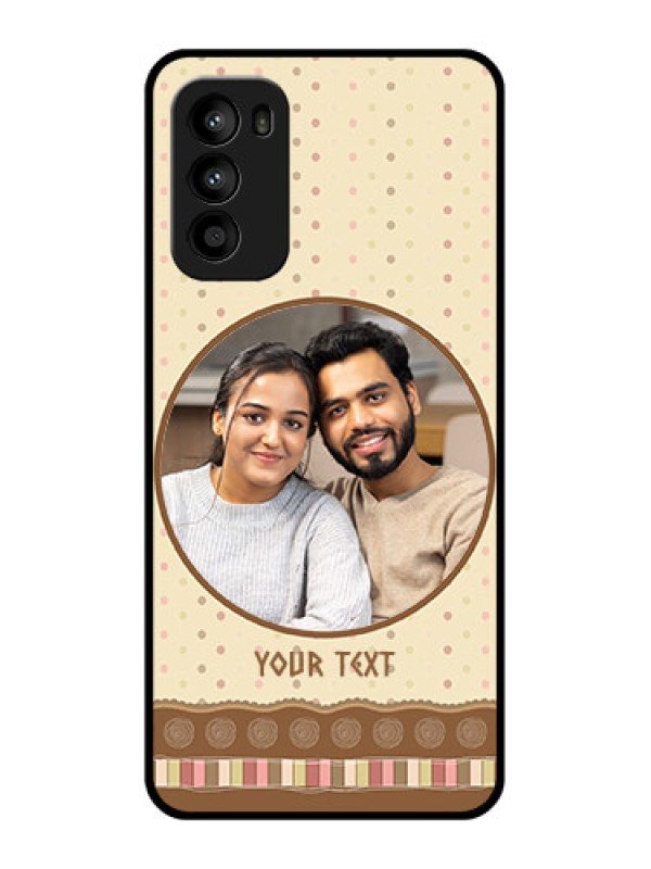 Custom Moto G52 Custom Metal Phone CaseBrown Dotted Mobile Case Design