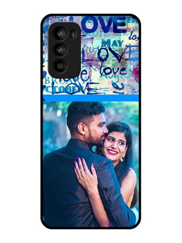 Custom Moto G52 Custom Metal Phone CaseColorful Love Design