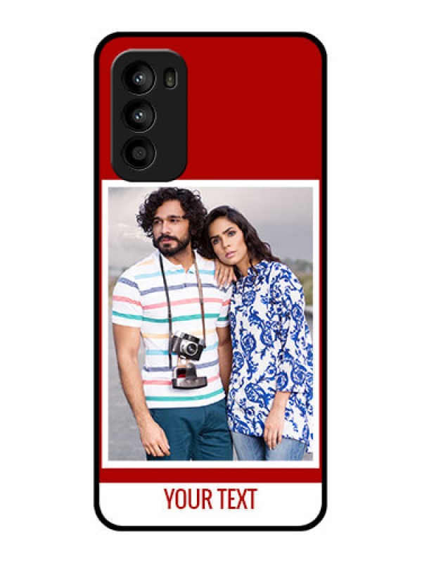 Custom Moto G52 Custom Metal Phone CaseRed Color Design