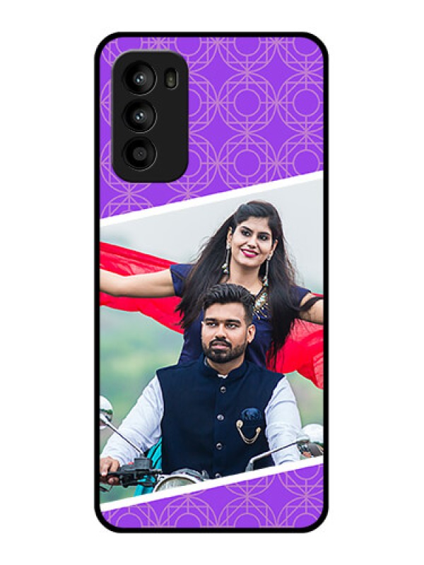 Custom Moto G52 Custom Metal Phone CaseViolet Color Pattern Design