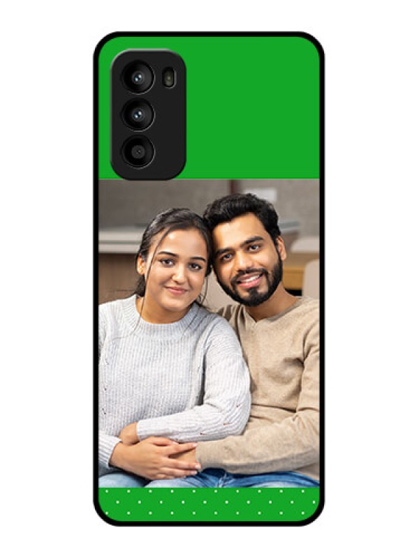 Custom Moto G52 Custom Metal Phone CaseGreen Pattern Design