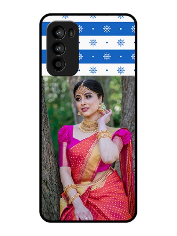 Custom Moto G52 Custom Metal Phone CaseSnow Pattern Design