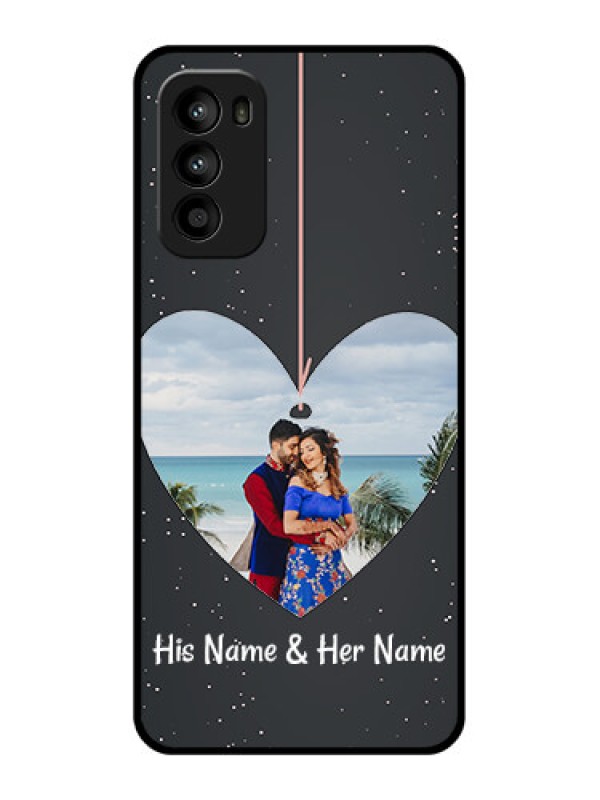 Custom Moto G52 Custom Metal Phone CaseHanging Heart Design