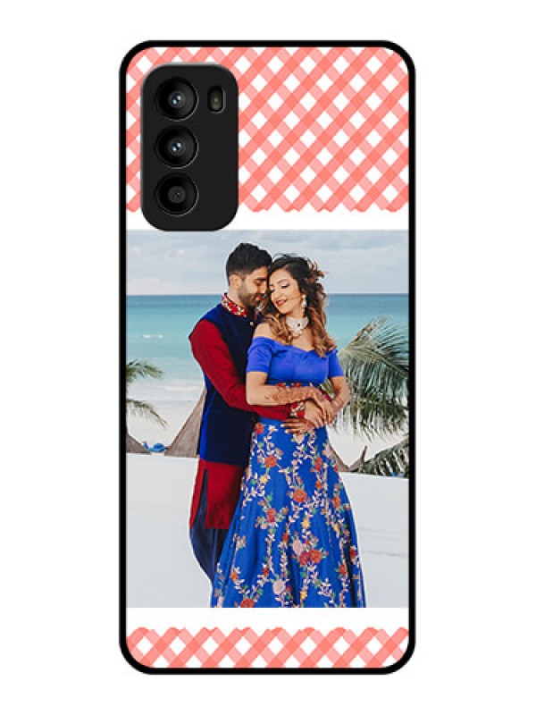 Custom Moto G52 Custom Metal Phone CasePink Pattern Design