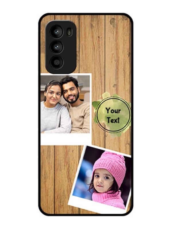 Custom Moto G52 Custom Metal Phone CaseWooden Texture Design