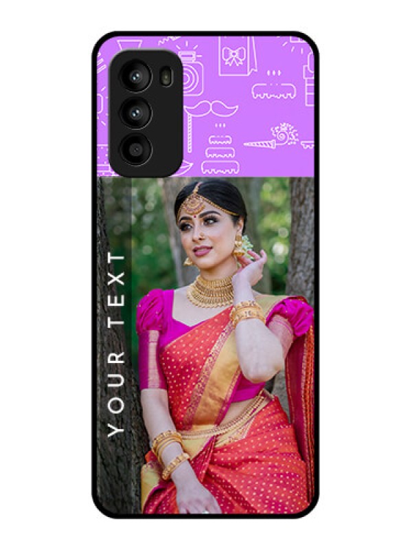 Custom Moto G52 Custom Metal Phone CaseBirthday Icons Design