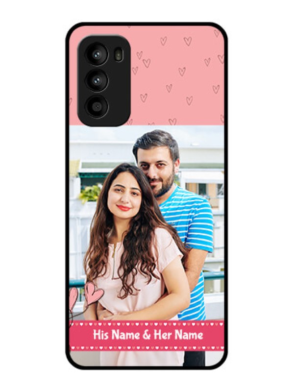 Custom Moto G52 Custom Metal Phone CaseLove Design Peach Color