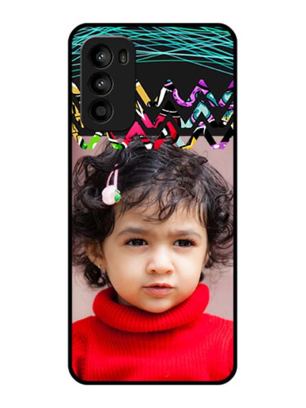 Custom Moto G52 Custom Metal Phone CaseNeon Abstract Design