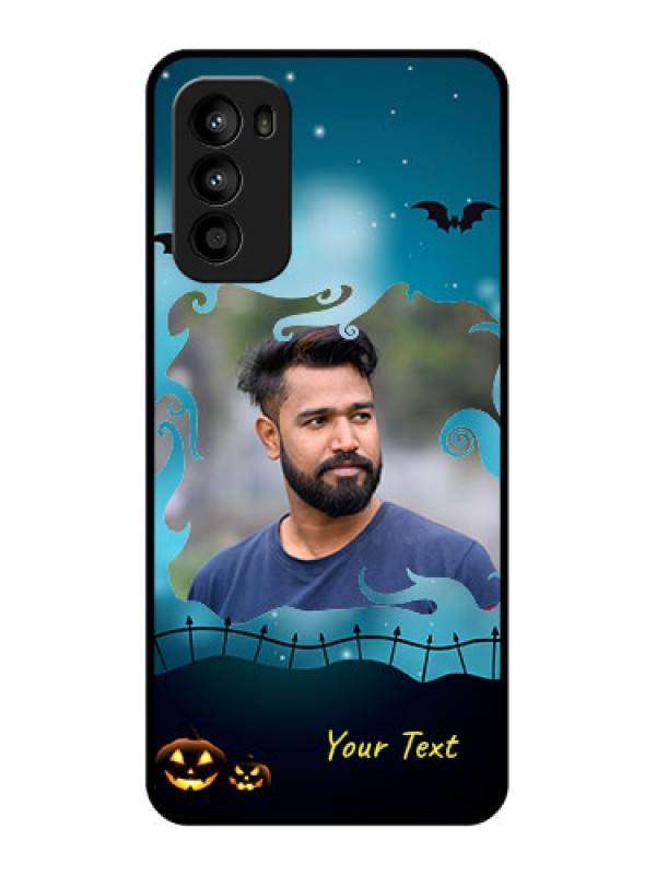 Custom Moto G52 Custom Metal Phone CaseHalloween Frame Design