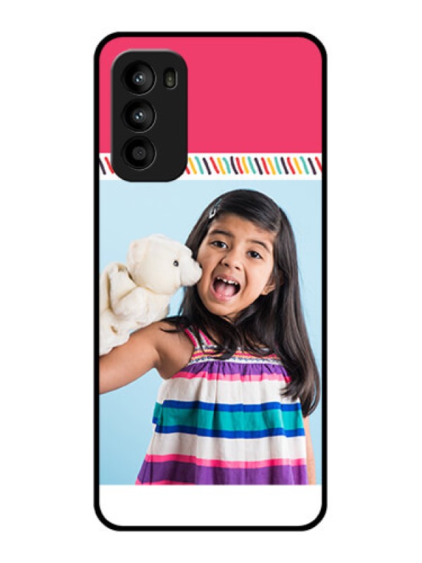 Custom Moto G52 Custom Metal Phone CaseLine Art Design