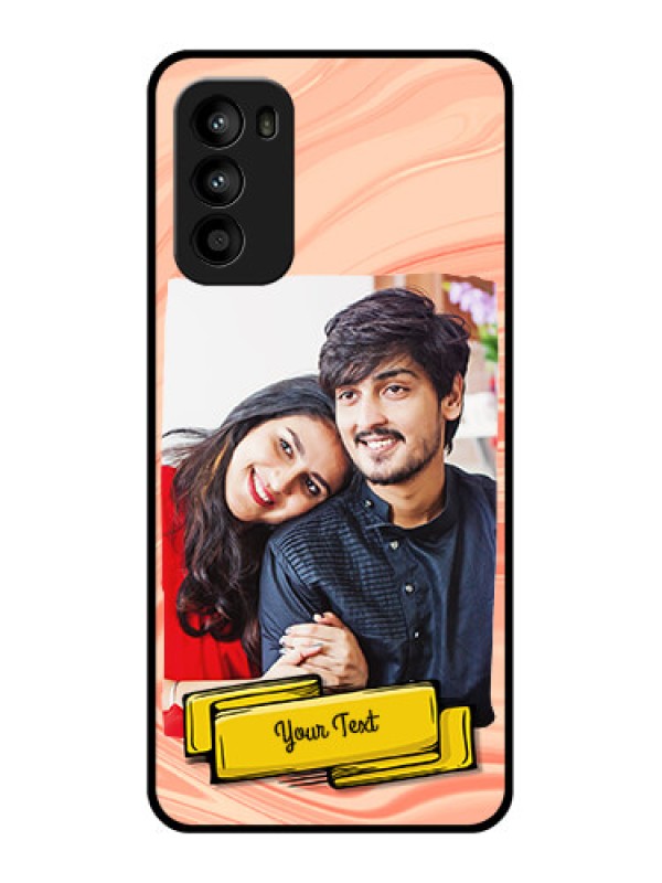 Custom Moto G52 Custom Metal Phone CaseMarble Texture Design