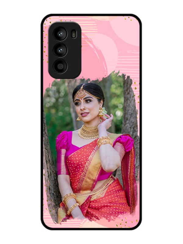 Custom Moto G52 Custom Metal Phone CaseGold Glitter Splash Design