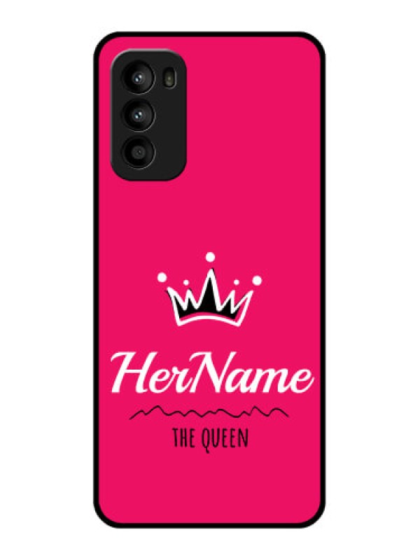 Custom Moto G52 Custom Metal Phone CaseQueen With Name Design