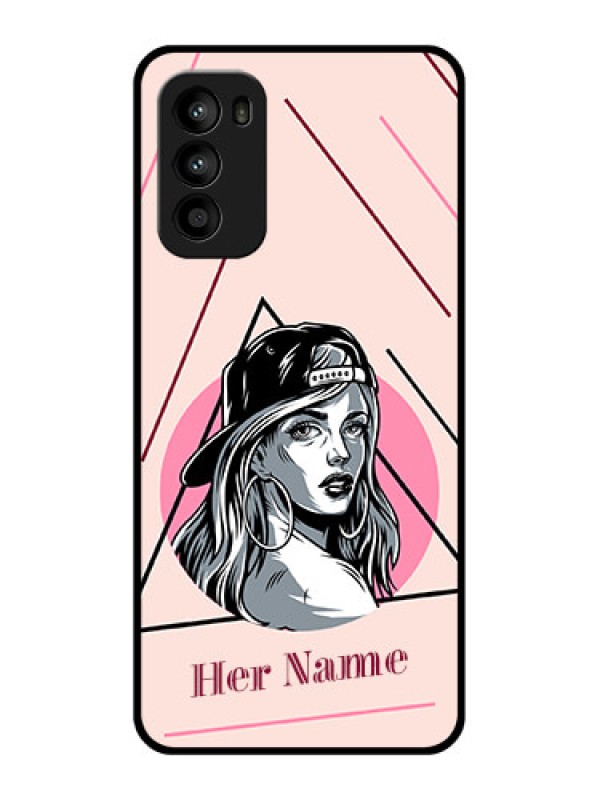 Custom Moto G52 Custom Metal Phone CaseRockstar Girl Design