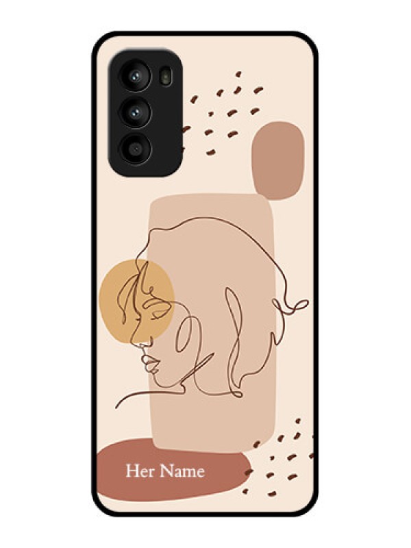 Custom Moto G52 Custom Metal Phone CaseCalm Woman Line Art Design