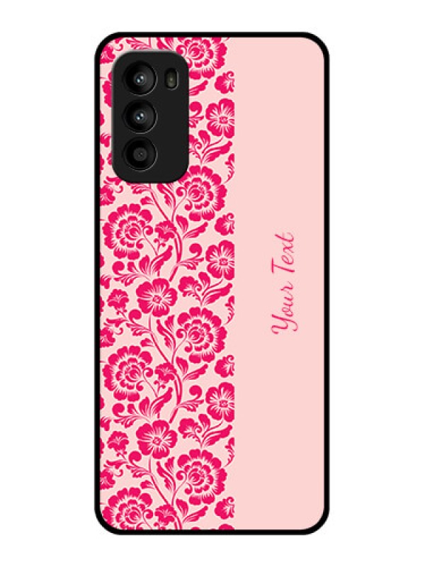 Custom Moto G52 Custom Metal Phone CaseAttractive Floral Pattern Design