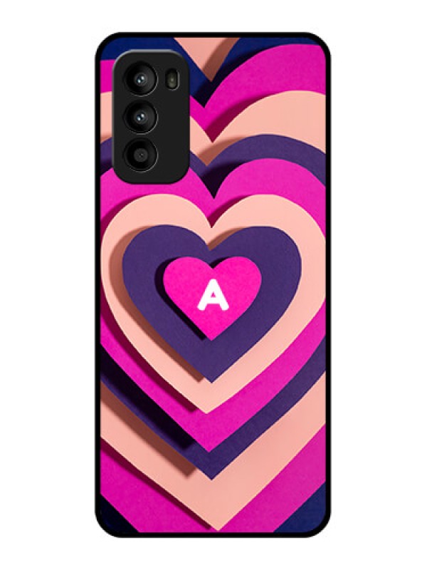 Custom Moto G52 Custom Metal Phone CaseCute Heart Pattern Design