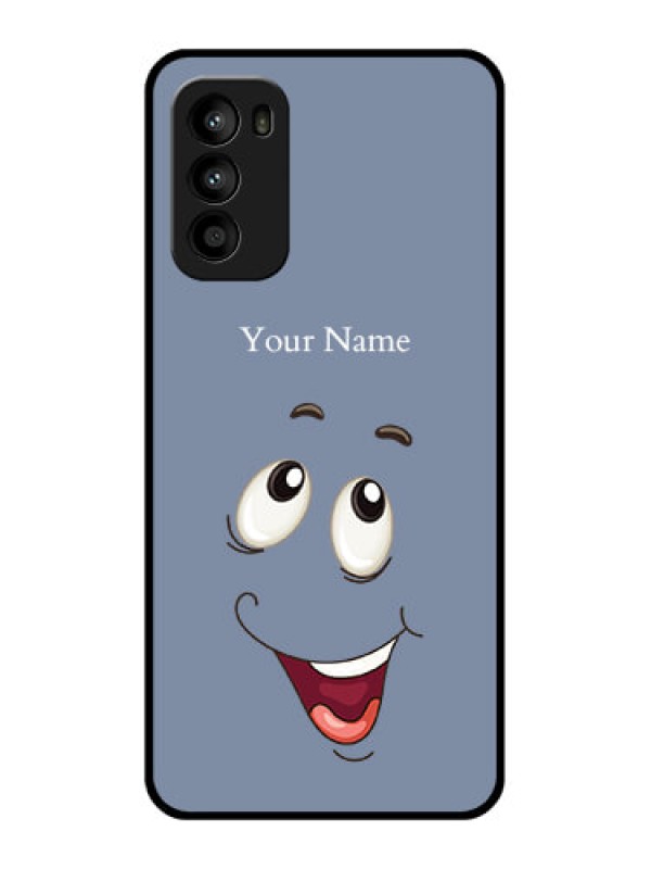 Custom Moto G52 Custom Metal Phone CaseLaughing Cartoon Face Design